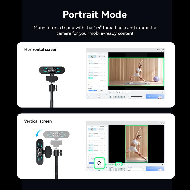 Elevate Your Streaming Experience with the EMEET C60E 4K Dual Webcam - Featuring 11X Zoom, RGB Lights, and Remote Control for Ultimate Convenience!