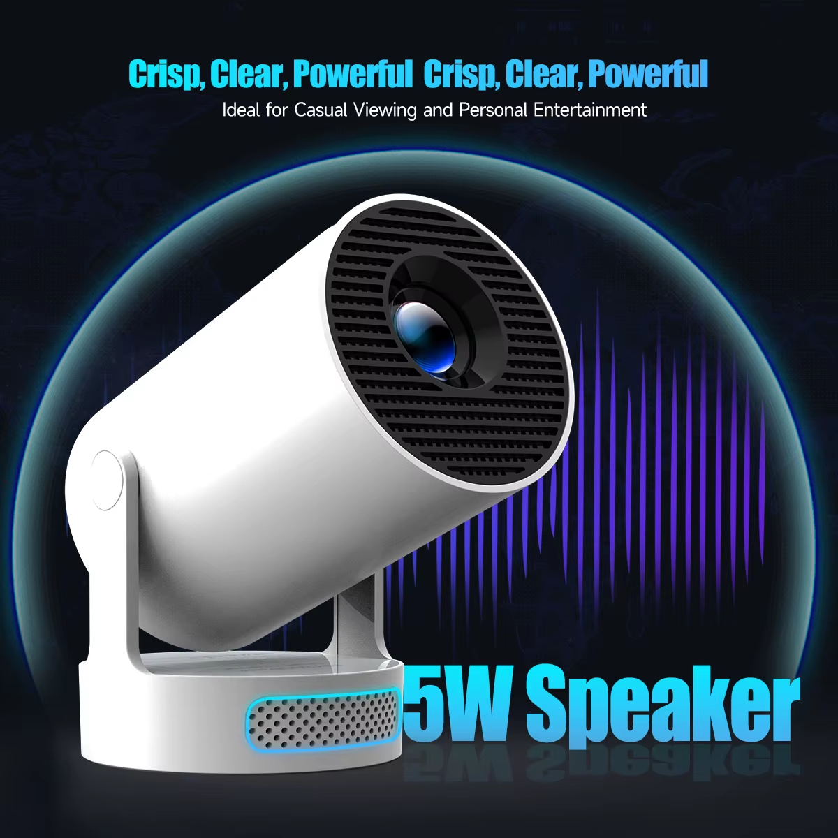 Experience the Future of Home Entertainment with the 8K Wifi6 Projector - Portable Android 14 Mini Projector with Stunning 290 ANSI Lumens and Dual WiFi Connectivity