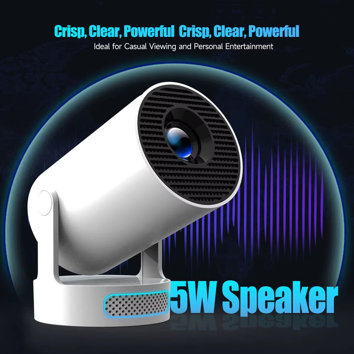 Experience the Future of Home Entertainment with the 8K Wifi6 Projector - Portable Android 14 Mini Projector with Stunning 290 ANSI Lumens and Dual WiFi Connectivity