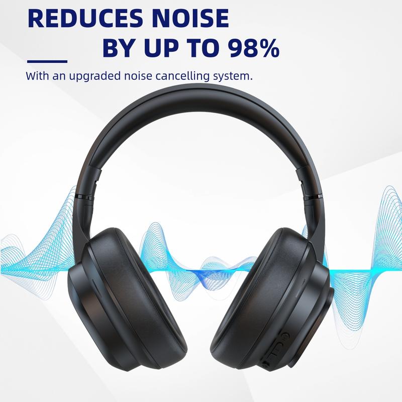 VUB Bluetooth 6.0 LCD Touchscreen Wireless Noise-Canceling Headphones with DIY Wallpapers & Multiple Sound Effects for Men & Women - Portable