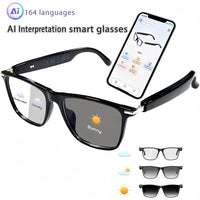 AI Interpretation Smart Glasses,160 Languages, Chat Gpt,Audio Glasses for Men and Women,Microphone and Speaker, HD Voice Calls and HIFI Music Quality,Hands-Free Calling,Color Changing Lens, Suitable for Riding,Driving,Travel,Black Friday & Cyber Monday