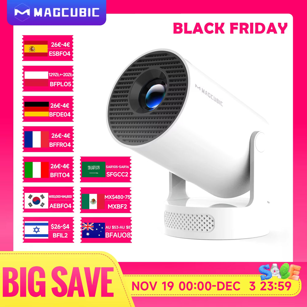 Experience the Future of Home Entertainment with the 8K Wifi6 Projector - Portable Android 14 Mini Projector with Stunning 290 ANSI Lumens and Dual WiFi Connectivity