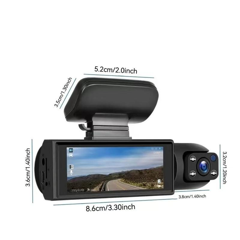 Whatook 1080P Dual Camera Dash Cam - IR Night Vision, Wide Angle Lens, Loop Recording, 3.16 Inch IPS Screen, Parking Mode, 32GB TF Card Rear Camera